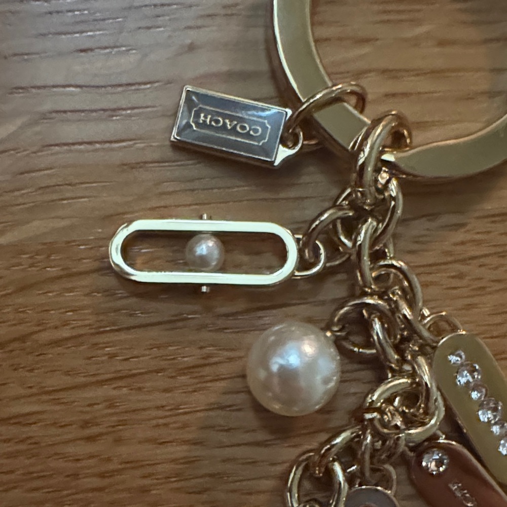 Coach Gold and Silver Keychain with Pearl Star Charm - Picture 3 of 5